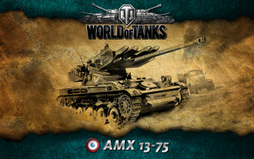 обоя amx, 13, 75, видео, игры, мир, танков, world, of, tanks, 13-75, французский, танк