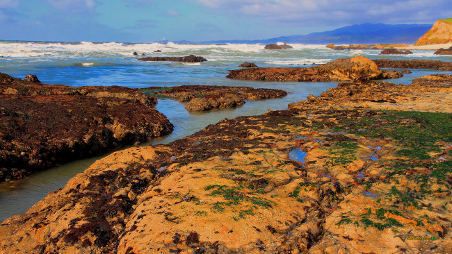 Обои картинки фото природа, побережье, море, берег, волны, камни
