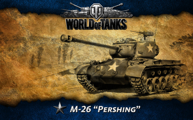 Обои картинки фото 26, pershing, видео, игры, мир, танков, world, of, tanks, американский, танк