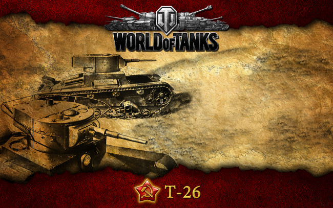 Обои картинки фото 26, видео, игры, мир, танков, world, of, tanks, т-26, советский, танк