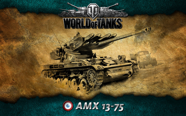 Обои картинки фото amx, 13, 75, видео, игры, мир, танков, world, of, tanks, 13-75, французский, танк