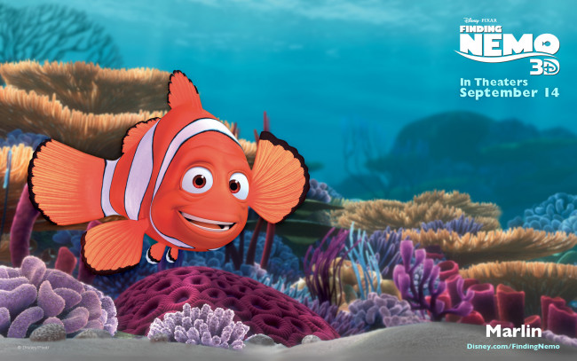 Обои картинки фото finding, nemo, мультфильмы, в, поисках, немо