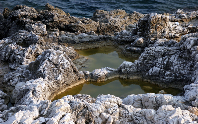 Обои картинки фото природа, побережье, камни, лужи
