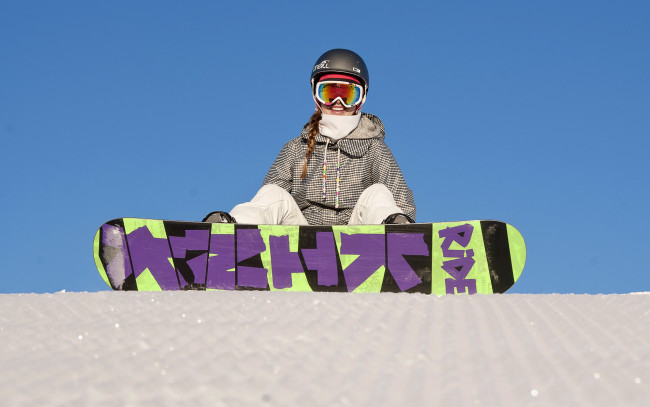 Обои картинки фото спорт, сноуборд, спуск, снег
