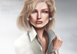 Картинка 3д графика portraits портрет блондинка