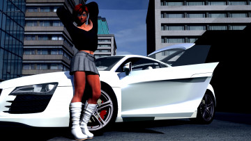 Картинка автомобили 3d+car&girl автомобиль взгляд девушка