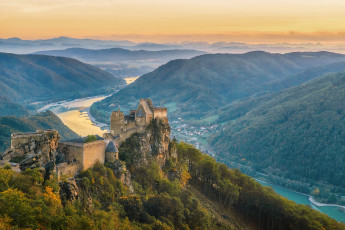 Картинка aggstein+castle города замки+австрии обзор