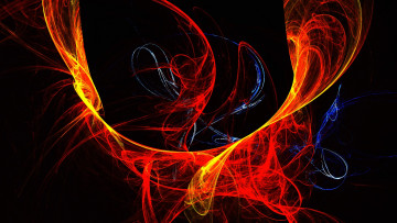 Картинка 3д+графика абстракция+ abstract линии фрактал краски объем лучи