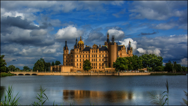 Обои картинки фото schwerin, города, замки германии, простор