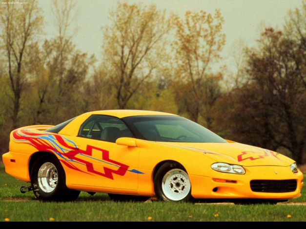 Обои картинки фото chevrolet, camaro, 1999, автомобили, hotrod, dragster