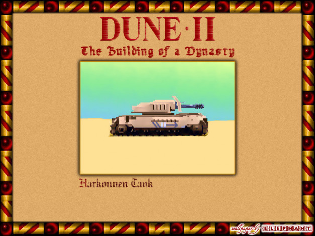 Обои картинки фото harkonnen, tank, видео, игры, dune, ii, the, building, of, dynasty