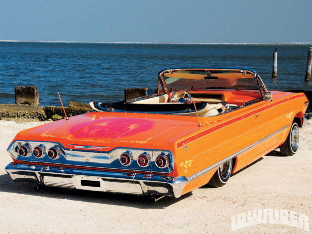 Обои картинки фото 1963, chevrolet, impala, автомобили, lowrider, chevy