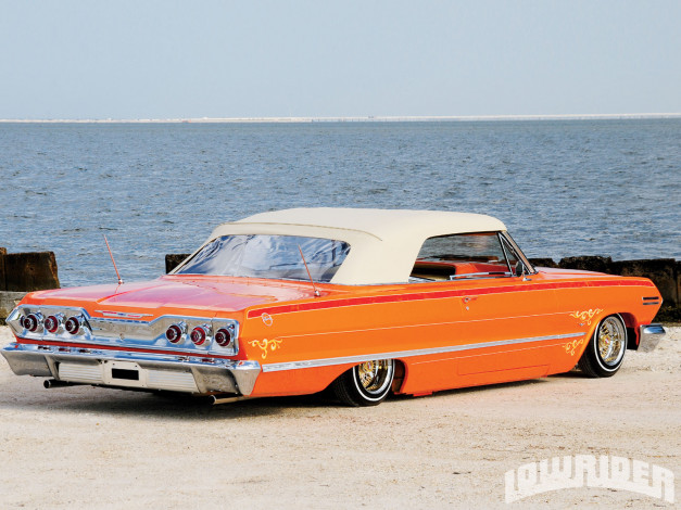 Обои картинки фото 1963, chevrolet, impala, автомобили, lowrider, chevy
