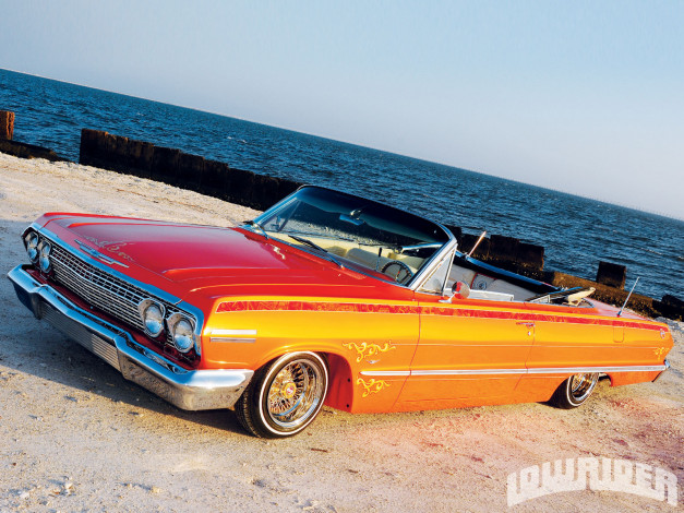 Обои картинки фото 1963, chevrolet, impala, автомобили, lowrider, chevy