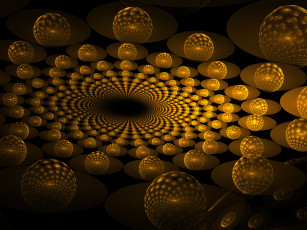 Картинка 3д графика fractal фракталы коричневый фрактал шары