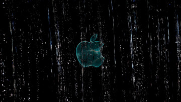 Картинка компьютеры apple тёмный логотип яблоко