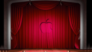 Картинка компьютеры apple яблоко логотип сцена