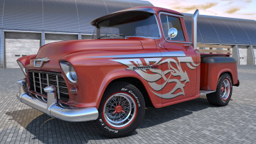 обоя автомобили, 3д, 3100, 1955, chevrolet, pickup