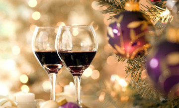 Картинка праздничные угощения боке вино бокалы