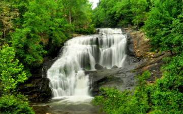 Картинка природа водопады река обрыв лес водопад