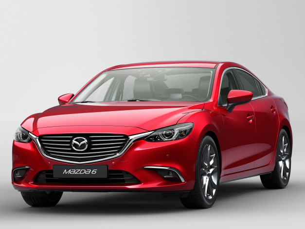 Обои картинки фото автомобили, mazda, sedan, 6, красный, 2015г, gj