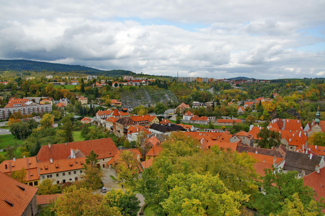 Обои картинки фото Чешский крумлов, города, Чески-крумлов , Чехия, панорама, крумлов, дома