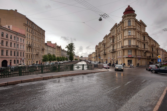 Обои картинки фото города, санкт-петербург,  петергоф , россия, дома, мост, кокушкин