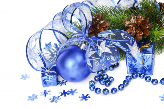Обои картинки фото праздничные, украшения, christmas, шары, новый, год, рождество, decoration, blue, new, year
