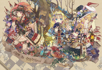 Картинка аниме touhou hakurei reimu alice margatroid in wonderland девушки арт patchouli knowledge ekira nieto kirisame marisa hourai