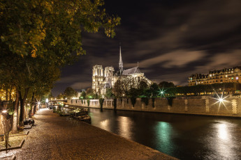 обоя paris classics, города, париж , франция, собор, ночь
