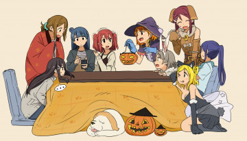 обоя аниме, магия,  колдовство,  halloween, хеллоуин