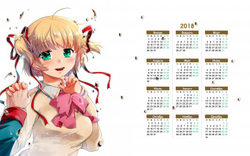 Картинка календари аниме 2018 эмоции рука взгляд девушка