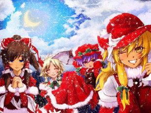Картинка touhou аниме merry chrismas winter