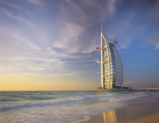 Обои картинки фото burj, al, arab, dubai, uae, города, дубаи, оаэ, hotel, отель, море