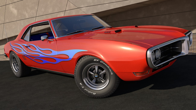 Обои картинки фото автомобили, 3д, 400, firebird, pontiac, 1968