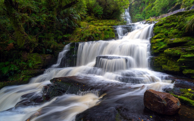 Обои картинки фото mcclean falls,  new zealand, природа, водопады, new, zealand, mcclean, falls