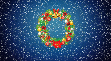 Картинка праздничные векторная+графика+ новый+год венок рождество минимализм зима снежинки снег новый год праздничный украшение праздник фон