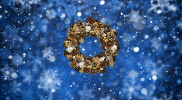 Картинка праздничные векторная+графика+ новый+год шишки рождество снег снежинки зима минимализм венок праздник новый год фон