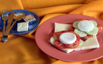 Картинка еда бутерброды +гамбургеры +канапе лук помидоры сыр хлеб огурцы