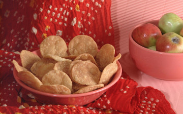 Картинка еда Яблоки яблоки чипсы