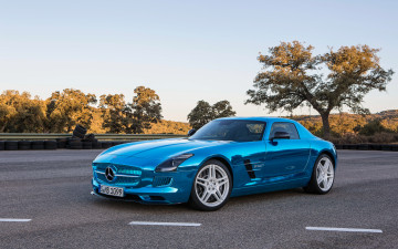 обоя mercedes-benz sls amg coupe electric car 2014, автомобили, mercedes-benz, blue, 2014, car, electric, coupe, amg, sls