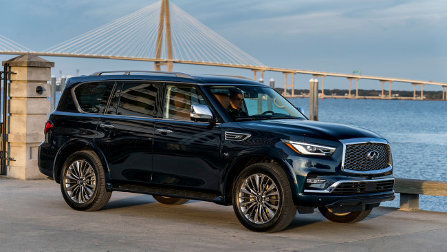 Обои картинки фото infiniti qx80 2018, автомобили, infiniti, color, qx80, 2018, hermosa, blue