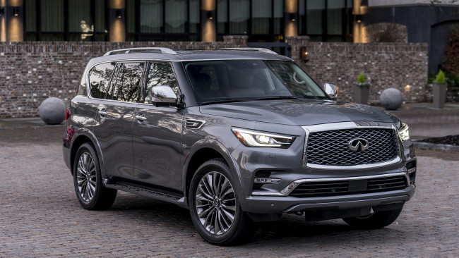 Обои картинки фото infiniti qx80 2018, автомобили, infiniti, qx80, серый, 2018, внедорожник