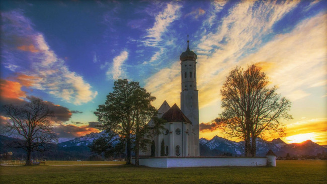 Обои картинки фото st coloman church, schwangau, germany, города, - католические соборы,  костелы,  аббатства, st, coloman, church