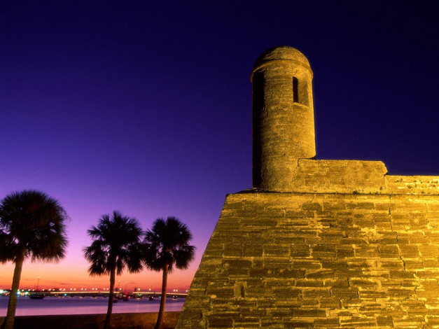 Обои картинки фото castillo, de, san, marcos, national, monument, st, augustine, florida, города, памятники, скульптуры, арт, объекты