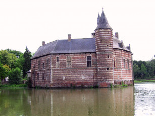 Картинка castle van horst belgia города дворцы замки крепости река замок