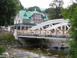Картинка города мосты мост здание река