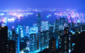 Картинка города гонконг китай дома токио небо