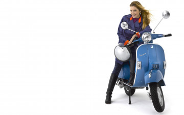 Картинка мотоциклы мото девушкой vespa px 150 девушка