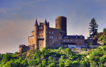 Картинка castle katz germany города дворцы замки крепости деревья замок башни